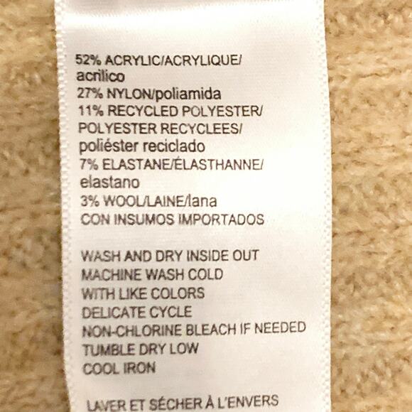 Rafaella Womens Sweater Size Large Mock Neck Some Wool Camel Tan and Black Trim - Picture 4 of 10